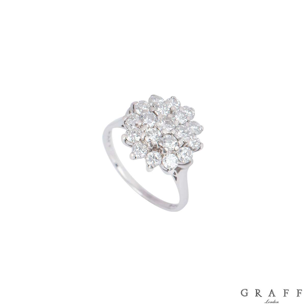 Graff White Gold Diamond Cluster Floral Ring | Rich Diamonds